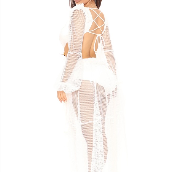 WHITE CUTOUT MAXI DRESS - Picture 5 of 5